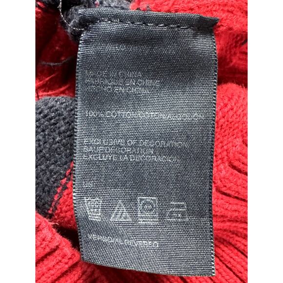 Tommy Hilfiger 1/4 Zip Youth Long Sleeve Sweater Size 4 Red with Black Stripes - Picture 5 of 8